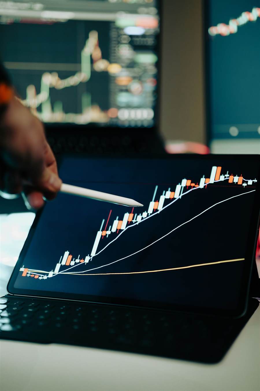 Laptop displaying data charts and analytics